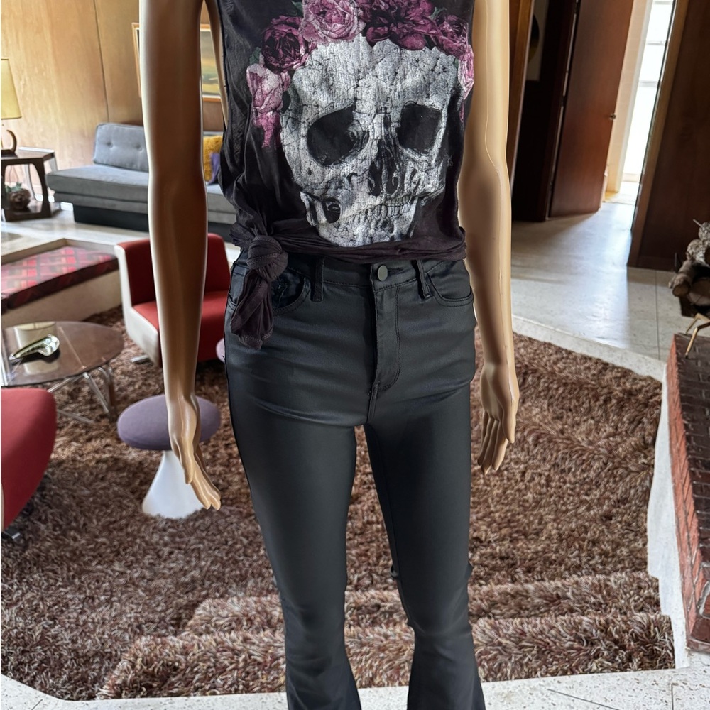 Edikted Black Flare “Leather” Women's Jeans